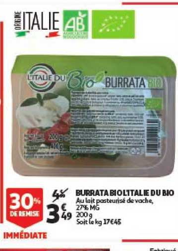 burrata bio l'italie du bio