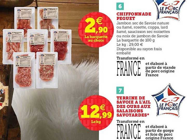 chiffonnade peguet, terrine de savoie à l'ail des ours aux salaisons savoyardes