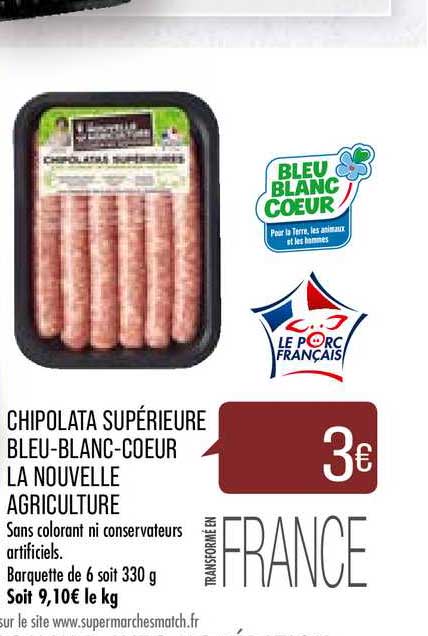 chipolata supérieure bleu-blanc-cœur la nouvelle agriculture
