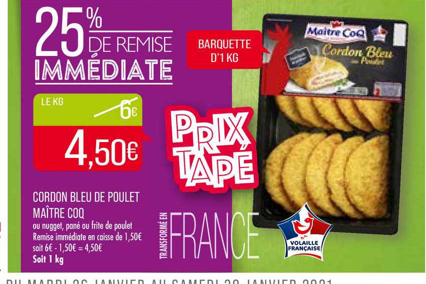 cordon bleu de poulet maître coq