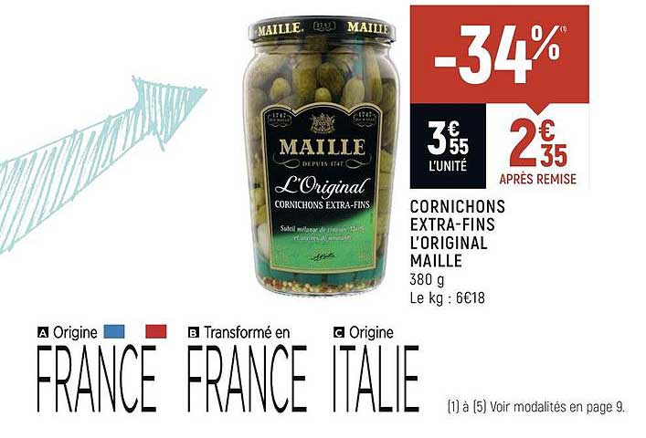 cornichons extra-fins l'original maille