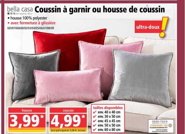 coussin à garnir ou housse de coussin bella casa