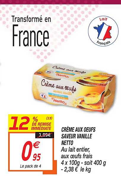 Crème Aux Oeufs Saveur Vanille Netto