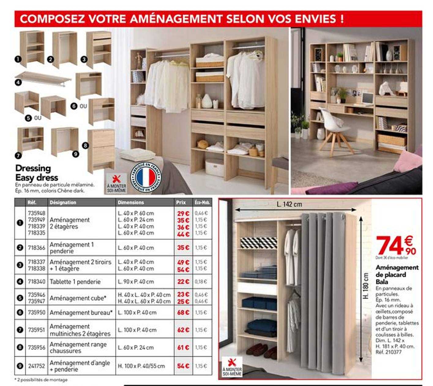 dressing easy dress, aménagement de placard bala