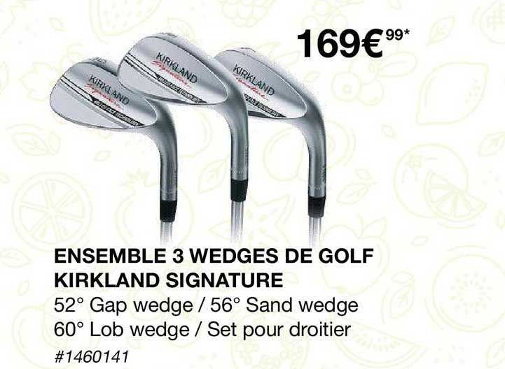 ensemble 3 wedges de golf kirkland signature
