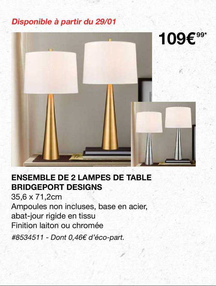 ensemble de 2 lampes de table bridgeport designs