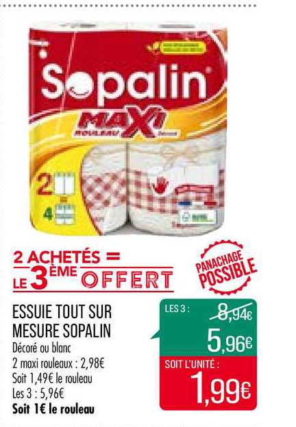 essuie tout sur mesure sopalin
