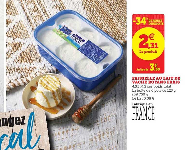 faisselle au lait de vache rayons frais