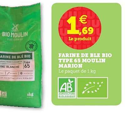 farine de blé bio type 65 moulin marion