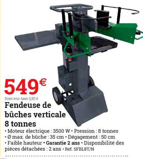 fendeuse de bûches verticale 8 tonnes