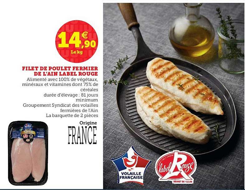 Filet De Poulet Fermier De L'ain Label Rouge