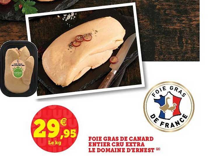 foie gras de canard entier cru extra le domaine d'ernest