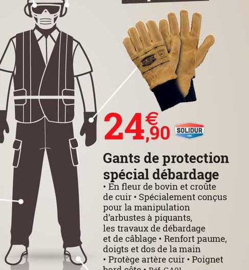 gants de protection spécial débardage solidur
