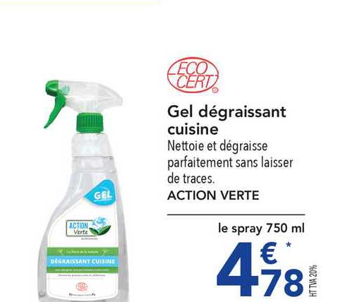 Gel Dégraissant Cuisine Action Verte