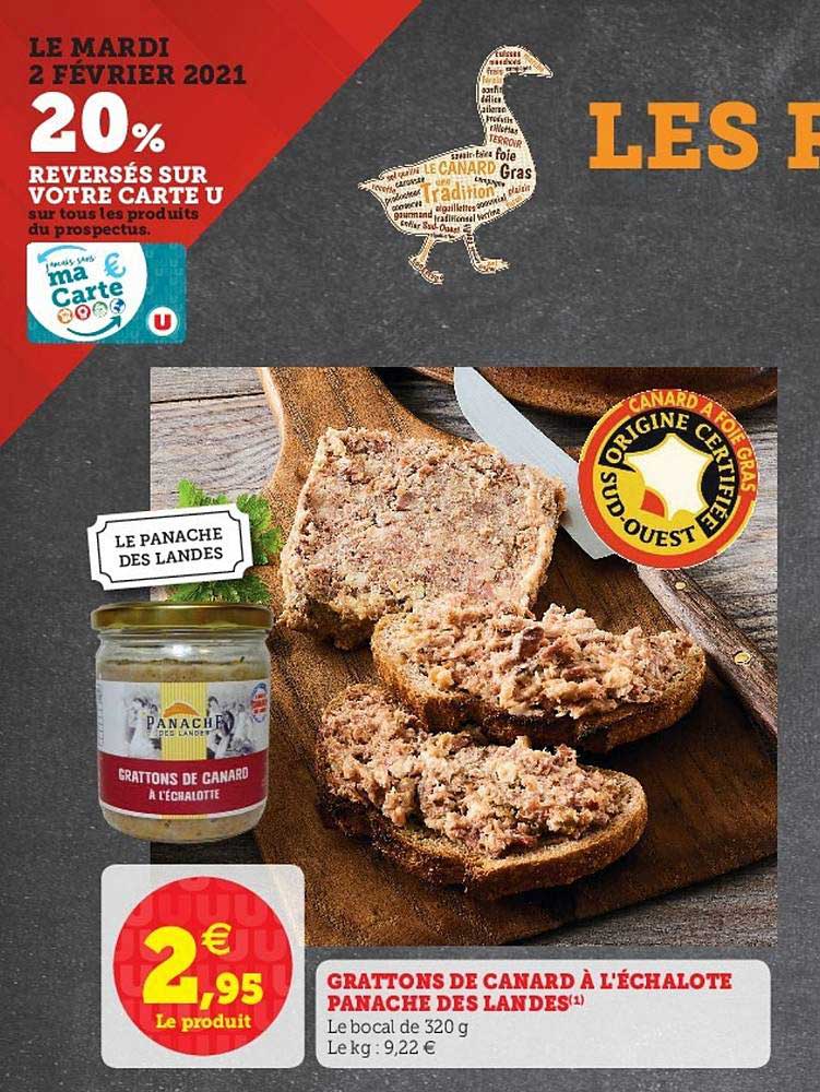 grattons de canard à l'échalote panaché des landes