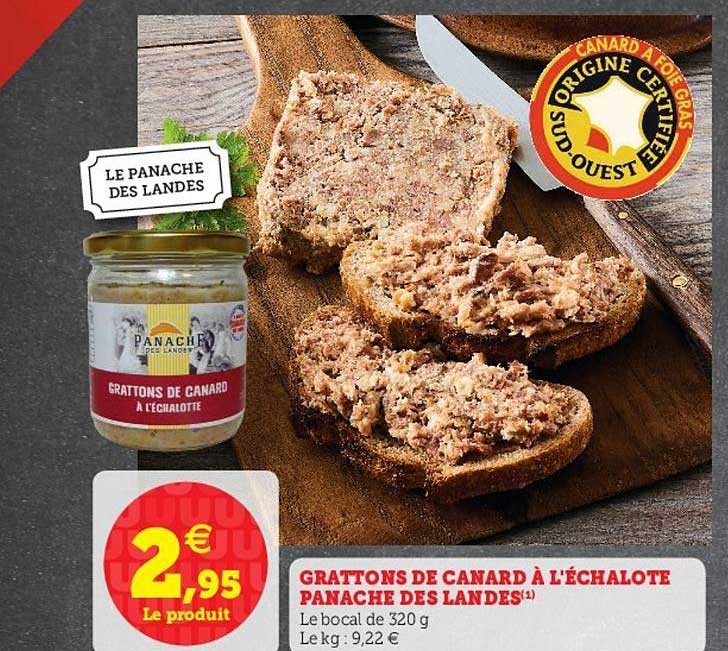 grattons de canard à l'échalote panaché des landes