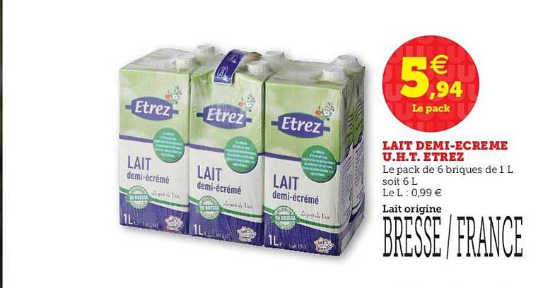 lait demi-écrémé uht etrez