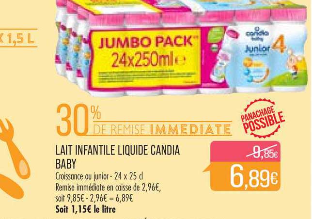 lait infantile liquide candia baby