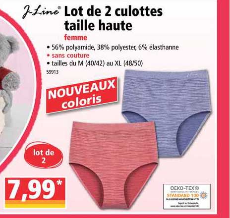 Lot De 2 Culottes Taille Haute J-line
