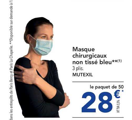 masque chirurgicaux non tissé bleu mutexil