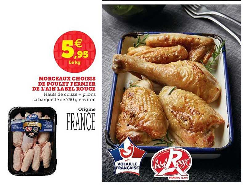 morceaux choisie de poulet fermier de l'ain label rouge