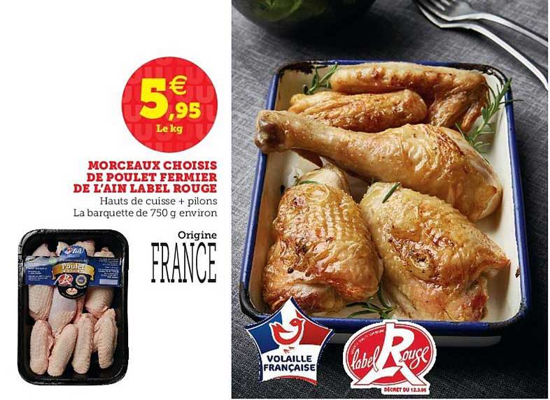 morceaux choisis de poulet fermier de l'ain label rouge