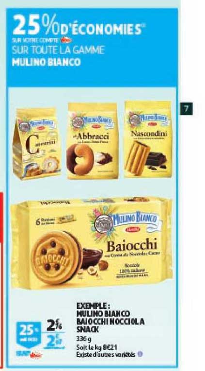 mulino bianco baiocchi nocciola snack