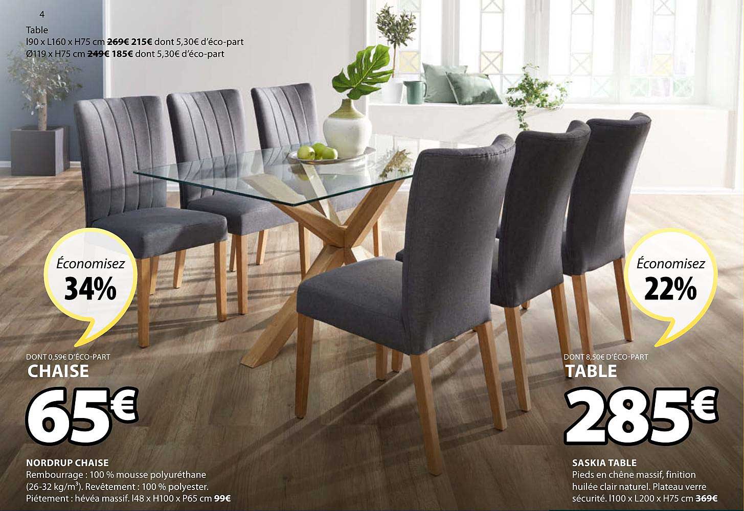 nordrup chaise, saskia table