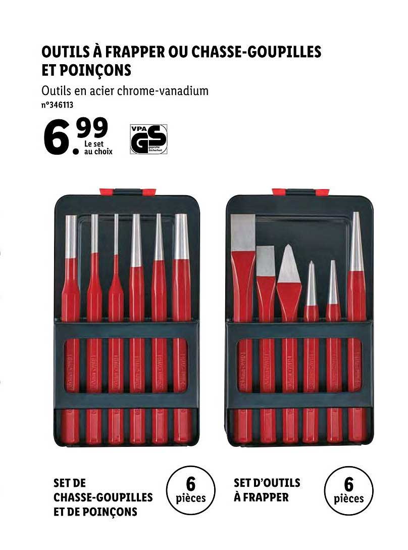 outils à frapper ou chasse-goupilles et poinçons