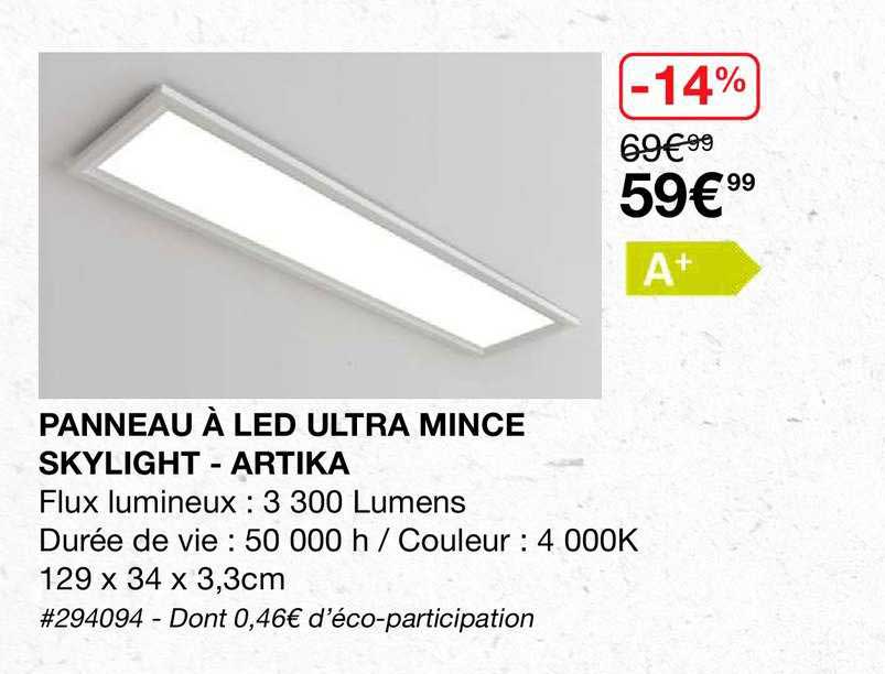 panneau à led ultra mince skylight artika