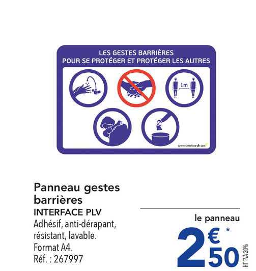 panneau gestes barrières interface plv