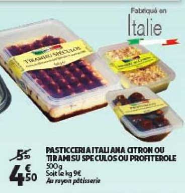 pasticceria italiana citron ou tiramisu speculos ou profiterole