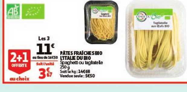 pâtes fraîches bio l'italie du bio