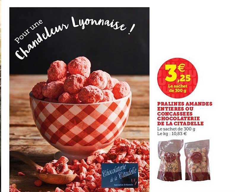 pralines amandes entières ou concassées chocolaterie de la citadelle