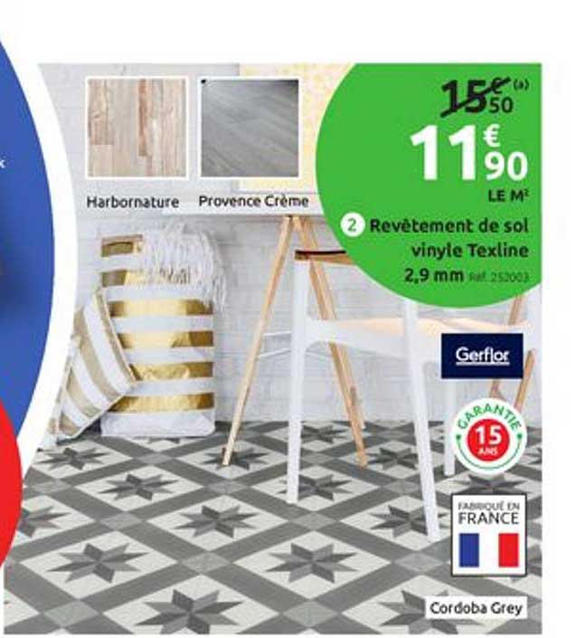 revêtement de sol vinyle texline 2,9 mm