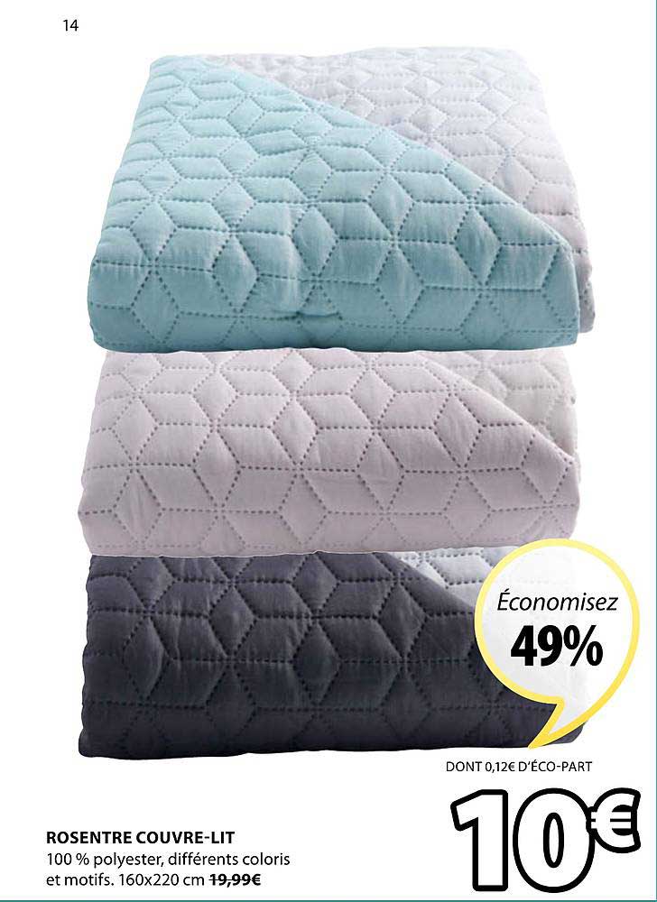 rosentre couvre-lit