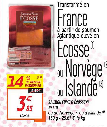 saumon fumé d'écosse netto