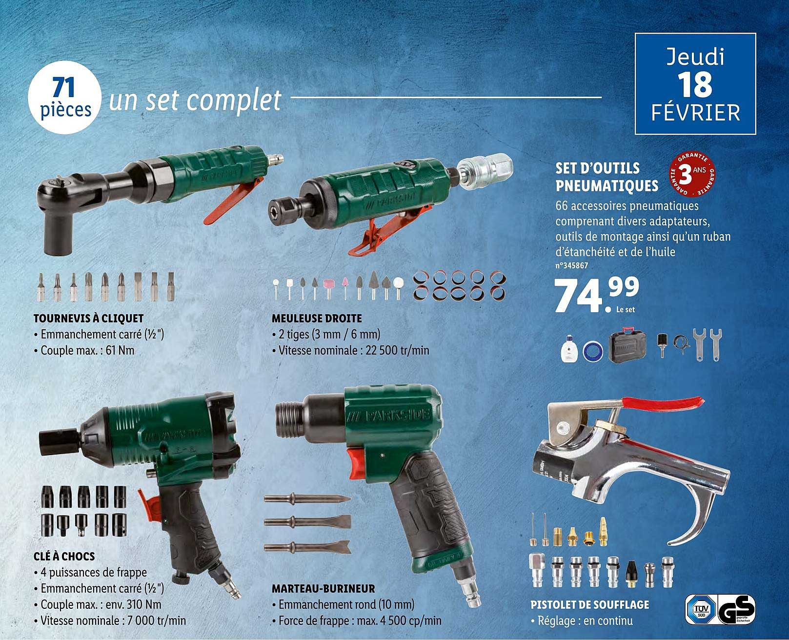 set d'outils pneumatiques