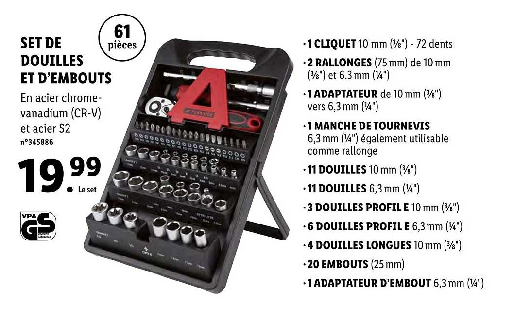 set de douilles et d'embouts