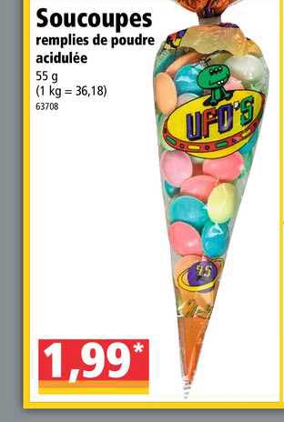 soucoupes remplies de poudre acidulée