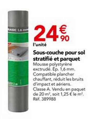 sous-couche pour sol stratifié et parquet