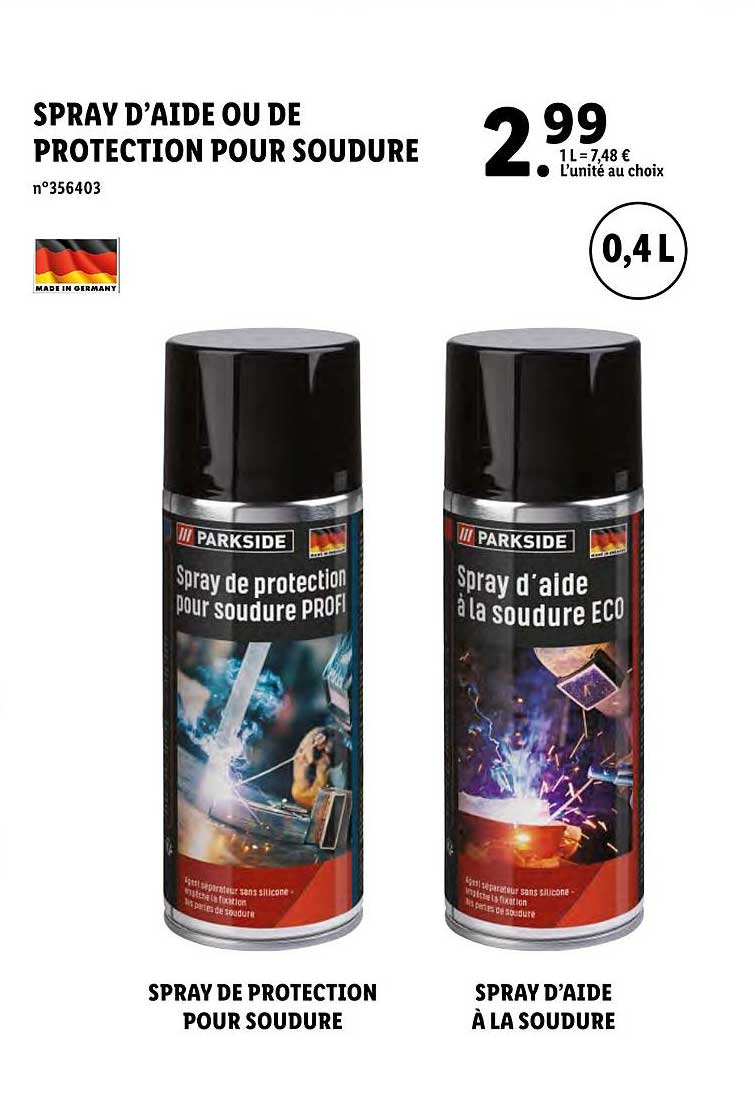 spray d'aide ou de protection pour soudure