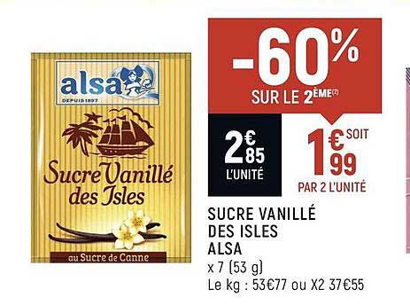 sucre vanillé des isles alsa
