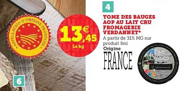 tome des bauges aop au lait cru fromagerie verdannet