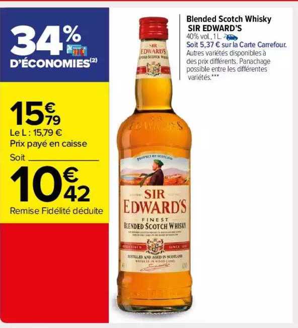 blended scotch whisky sir edward's