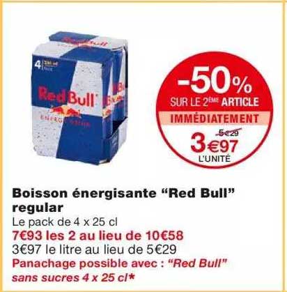 boisson énergisante "red bull" regular