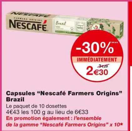 capsules "nescafé farmers origins" brazil