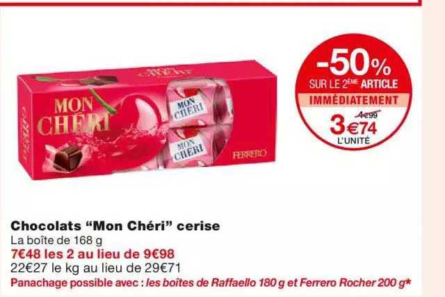 chocolats "mon chéri" cerise