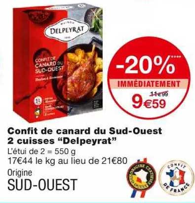 confit de canard du sud-ouest 2 cuisses "delpeyrat"