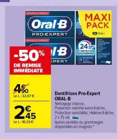 dentifrices pro-expert oral-b